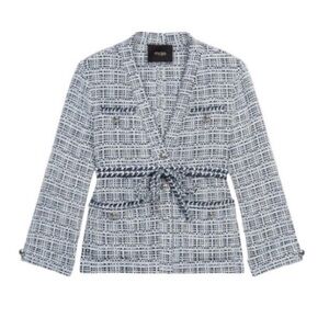 Maje Black and White Plaid Blazer